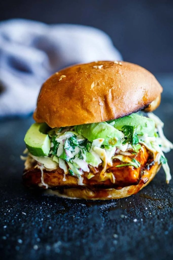 Crispy BBQ Tofu Sandwich with Slaw