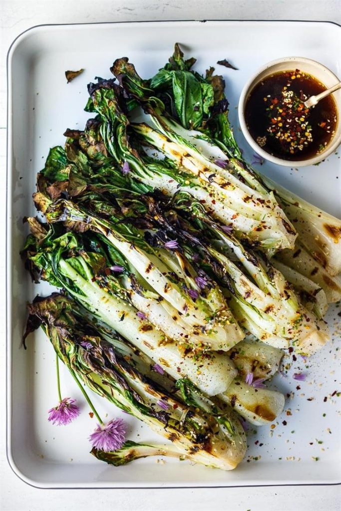 Grilled Bok Choy with Ponzu Sauce