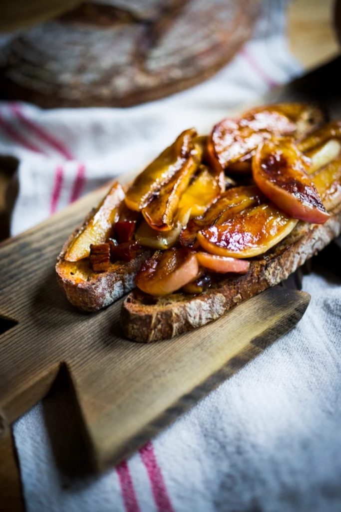 Maple Glazed Apples on Toast