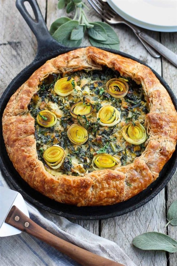 Savory Galette with Leeks Kale