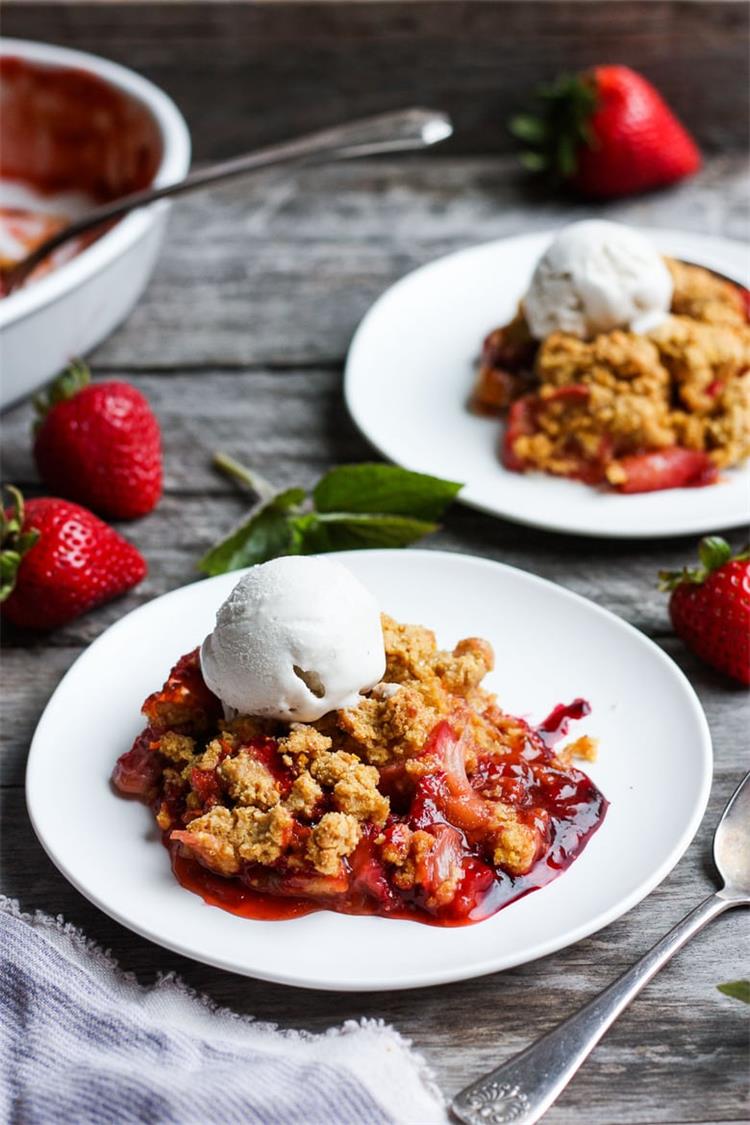 Strawberry Rhubarb Cobbler with Orange and Ginger