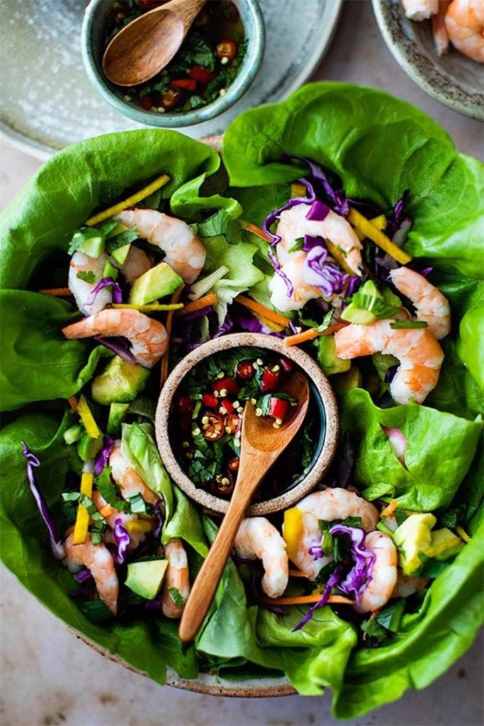 Vietnamese Shrimp and Avocado Lettuce Wraps